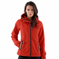 Veste imperméable d'extérieur en softshell 100% polyester pour femmes, veste de randonnée et de camping, veste softshell à fermeture éclair pour femmes, veste à capuche pour femmes
