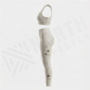 Ensemble de yoga pour femmes, vêtements de sport décontractés sans couture, dernière conception, sur mesure, pour la gym, le fitness et les exercices - Product Image 3