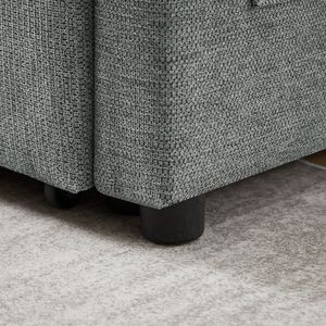 Divano Letto Moderno in Tessuto 3-in-1 Convertibile con Funzione Reclinabile, Piccolo Divanetto Trasformabile - Product Image 6