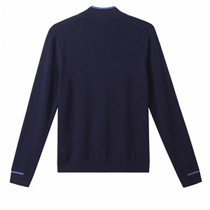 Winter New <b>Men's</b> European-size Sweater <b>Long</b>-sleeved Half-zipper Collar Solid Color High Elasticity Casual Winter Wear - Product Image 2