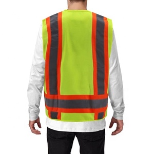 Chaleco de Seguridad Naranja para Hombre con Franjas Reflectantes, Bolsillos de Malla Transpirable, Ropa de Trabajo para Exteriores, Estilo Casual de Verano 2026 - Product Image 4