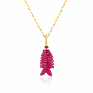 Colgante de Pez de Labradorita, Jade, Cristal de Cuarzo y Circonita Cúbica, Chapado en Oro de 18K sobre Latón, Collar Único, Moderno y Minimalista para Fiesta, Regalo para Ella - Product Image 2
