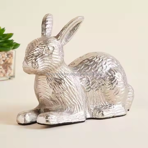 Escultura decorativa de conejo de aluminio de Venta caliente decoración de sala de estar áspera y accesorios para el hogar por Decor IMPEX - Product Image 5