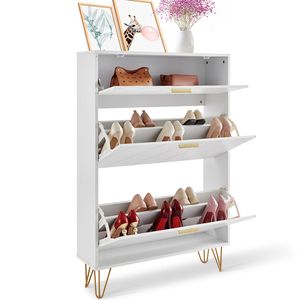 Mobiletto Portascarpe Autoportante per Ingresso con 3 Cassetti Ribaltabili per Tacchi e Stivali, Scatole e Organizzatori per Scarpe - Product Image 3