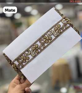 Ribete de encaje floral bordado con diseño de hojas, 100% poliéster, 3 cm de ancho, rollo de 9 metros para ropa étnica, bolsos, zapatos y textiles para el hogar - Product Image 3
