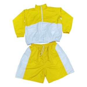 Lightweight Polyester/Cotton <b>Knitted</b> Half Sleeve Winter Jacket Shorts Two Piece <b>Set</b> Casual Streetwear Style Windbreaker Quick - Product Image 4