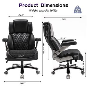Sedia da Ufficio Ergonomica Grande e Alta da 227 kg con Braccioli Ribaltabili 3D, Supporto Lombare Regolabile e Poggiatesta Sollevabile, Sedia da Scrivania in Rete 3D - Product Image 2
