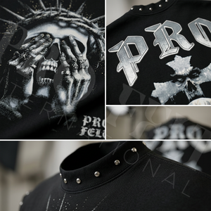 Oversized Comfortable Lightweight Streetwear Sleeveless T Shirts Vintage Style Trendy <b>Studded</b> O Neck Collar Tank Top <b>Men's</b> - Product Image 4