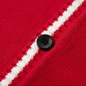 <b>Men's</b> Burgundy Knitted Pullover Sweater Solid Color <b>Long</b> Sleeve Autumn Wear Regular Fit Acrylic Material - Product Image 6
