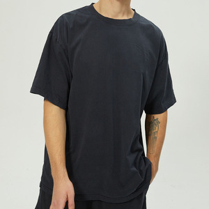 Men's Clothing <b>T</b>-<b>shirts</b> Oversized 260g 100% Cotton Heavy Knit Wash Plus Size Summer Tshirt for Men <b>Teenager</b> OEM Mens Tshirt - Product Image 5