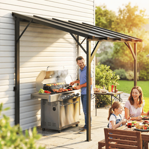 Gazebo con Techo Rígido y Pérgola para Cocinar al Aire Libre - Product Image 5