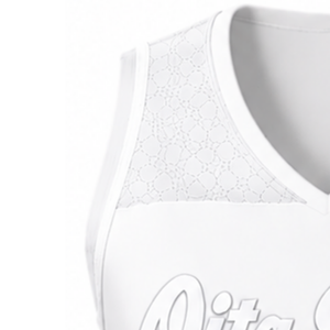 Maillot de cheerleading blanc sublimé sans manches, tenue de sport athlétique pour équipe, uniforme de compétition et d'entraînement - Product Image 4