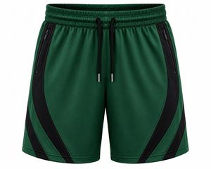 Shorts de sport décontractés pour hommes, vert uni, séchage rapide, écologiques, respirants, en toile, taille élastique, longueur mi-cuisse, pour entraînement athlétique - Product Image 4
