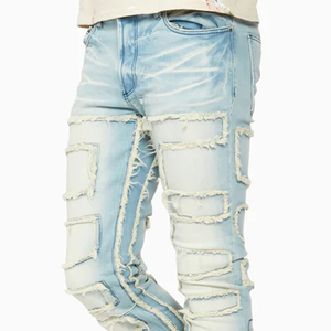 Pantalon de jogging unisexe personnalisé en velours côtelé empilé et vieilli, respirant, noir, décontracté, non tissé, 100 % coton, écologique - Product Image 6