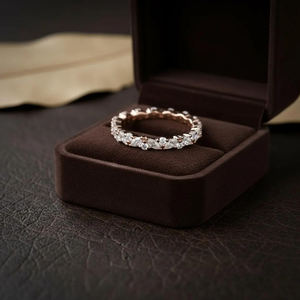 Hermoso Anillo de Circonita Cúbica con Engaste Pavé Completo, Plata de Ley 925, Anillo de Promesa, Aniversario, Boda - Product Image 5