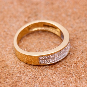 Alta calidad diamante piedra preciosa 18K oro amarillo sólido hecho a mano mujeres Anillos De Compromiso joyería para mayorista - Product Image 6