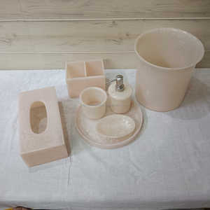 ชุดสุขภัณฑ์ห้องน้ำทำจากเรซินหินอ่อนสี่ชิ้นดีไซน์สุดคลาสสิกไม่เหมือนใครเครื่องใช้ในห้องน้ำ - Product Image 6