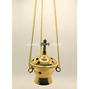 Wholesale Price Export Quality Pure Brass Hanging Incense <b>Burner</b> Home Religious Incense <b>Oil</b> <b>Burner</b> Golden Polished Round Shape - Product Image 4