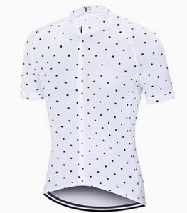 Maillot de cyclisme respirant à manches courtes, haut de sport à pois avec poche pour la pratique du vélo en été - Product Image 4