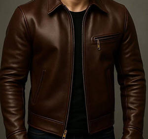Veste universitaire en cuir véritable noir sur mesure de haute qualité pour hommes, tendance, avec logo personnalisé, manteau pour hommes, vestes pour hommes - Product Image 3