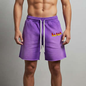 Men's Oversized High Street Style <b>Elastic</b> Waist Shorts sun fade 2026 Custom DTF Printed Solid Logo Plus Size men shorts - Product Image 3