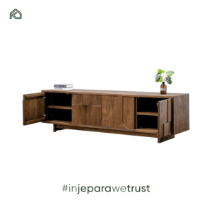Mueble de Almacenamiento Moderno y Sencillo para Sala de Estar, Mueble para TV para Espacios Pequeños, Uso en Cocina y Hotel, Madera de Teca - Product Image 1