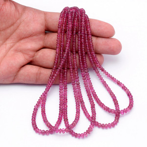 AAA Tourmaline 3.50mm-5mm Smooth Rondelle <b>Beads</b> Natural Rare Pink Rubellite Tourmaline Precious Gemstone <b>Loose</b> <b>Beads</b> For Jewelry - Product Image 6