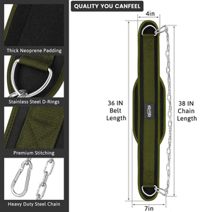 Ceinture de soutien robuste en acier pour tractions et dips, avec rembourrage en néoprène, pour musculation et entraînement intensif, vente en gros - Product Image 3