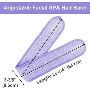 Paquete de 10 diademas de spa personalizadas, 2025, vellón de coral, banda para el cabello de maquillaje bordada Extra gruesa y suave - Product Image 3