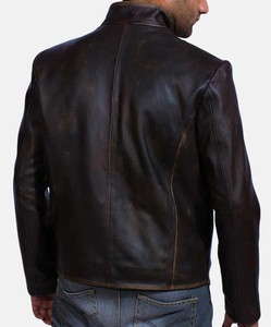 Latest Style Best Selling Casual Stand Collar Pakistan Made <b>Men</b> <b>Leather</b> Jackets Winter Wholesale Price Low MOQ - Product Image 4