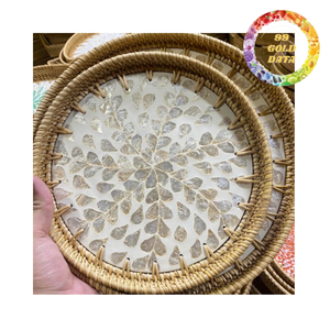 แผ่นรองแก้วหวายลายโมเสกมุกสำหรับโต๊ะสวยหรู ร้านอาหาร คาเฟ่ และโรงแรม - Product Image 4