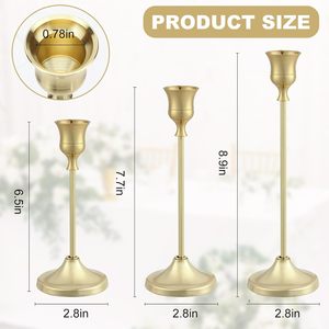 Metal Candle Stand 6PCS Metal Taper Candle Holder for Pillar Candle Candle Holder for Wedding <b>Fireplace</b> <b>Mantel</b> Housewarming Gift - Product Image 3