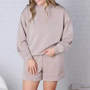 Sweat-shirt à col montant pour femme, pull ample confortable en polaire douce, haut décontracté à col montant pour femme - Product Image 5