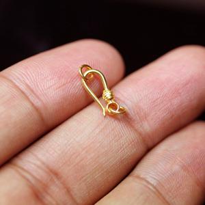 Cierre de Gancho Tribal Vintage Hecho a Mano, Oro Sólido de 18k, 11mm X 5mm, Diseño Clásico - Product Image 6