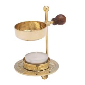 เตาเผาธูปโลหะรูปใบไม้แบบคลาสสิก ชุบทอง เป็นมิตรกับสิ่งแวดล้อม ทนทาน ออร์แกนิค ไร้ควัน ธูปบริสุทธิ์ - Product Image 1