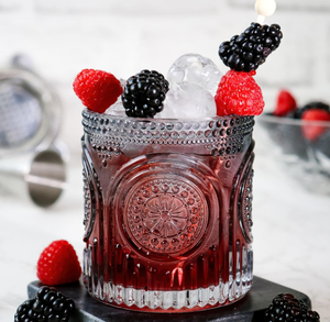 Verres à boire rétro gris fumé à motif floral, verrerie vintage perlée, verres texturés pour eau et cocktails, cadeau <span class=keywords><strong>de</strong></span> fêtes - Product Image 2