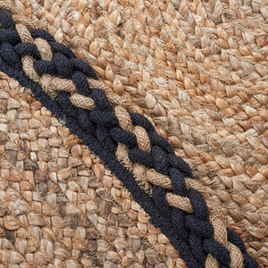 Alfombra de yute/algodón tejida a mano de fibra natural en marrón/Negro Juego de alfombras y accesorios - Product Image 3