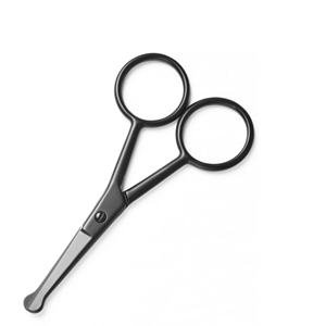 Ciseaux de toilettage multi-usages en acier noir de 3,5 pouces pour sourcils, poils du nez, moustache et cuticules - Soins des cheveux pour hommes et femmes - Product Image 3