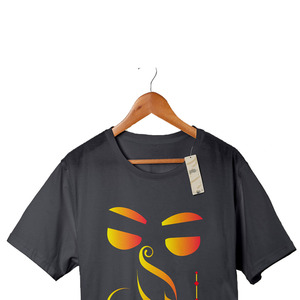Men's Black Short Sleeve T-<b>Shirt</b> With Abstract <b>Face</b> Design Digital Print O-Neck Casual Style Regular Fit 100% Cotton Jersey - Product Image 6