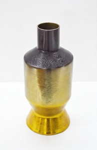 Hot Aluminum Hammered Texture Cylinder Shape Two Toned Color Nickel Plated Flower <b>Vase</b> <b>Unique</b> Style Fancy Wedding Flower <b>Vase</b> - Product Image 4