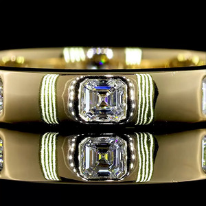 Anillo de Compromiso Clásico con Corte Asscher, Diamante Cultivado en Laboratorio, Rodio, Oro Amarillo, Regalo de Boda, Oro 10K/14K/18K, Plata 925/935 - Product Image 2