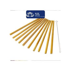 [VENTE CHAUDE] Pailles en bambou réutilisables de luxe BLUE LOTUS Glory (200 mm) pour boissons aux fruits, boissons froides, utilisation dans les cafés et la restauration - Product Image 1