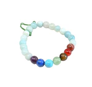 Pulsera de cuentas Unakite estilo Feng Shui hecha a mano, cuentas elásticas de piedras preciosas de ágata para hombres y mujeres, cristal curativo tallado, estilo de amor - Product Image 6