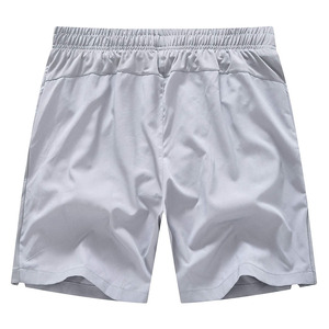 Shorts de sport gris pour homme, séchage rapide, taille élastique, décontractés, en polyester tissé - Product Image 1