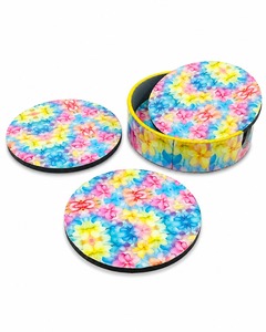 Decorative MDF Enamel Coaster Set With Durable Waterproof Surface For Office <b>Desk</b> And Coffee Table Protection - Product Image 2