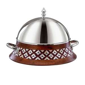 Olla Moderna de Metal Plateado con Tapa de Acero Inoxidable Ecológica, de Alta Calidad, Hecha a Mano, para Servir y Mantener la Comida Caliente en el Hogar - Product Image 5