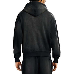 Sweat-shirt à capuche zippé noir pour homme Avirex de haute qualité, en molleton bouclette, style streetwear, avec poches, coupe classique, idéal pour l'automne - Product Image 4