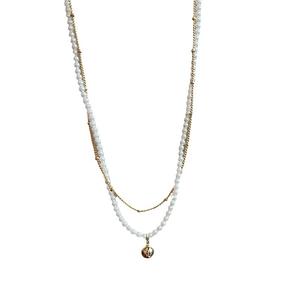 Collar de Doble Capa con Cuentas de Alta Gama para Mujer, Diseño Versátil de Cadena para Clavícula, Collares en Capas de Moda - Product Image 5