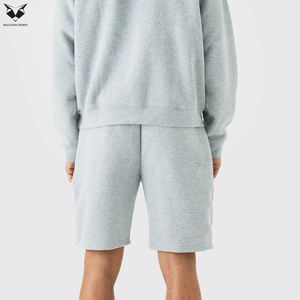 Ensemble short et sweat à capuche gris clair pour homme, respirant et personnalisé, séchage rapide - Product Image 4