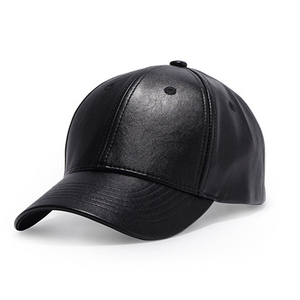 Unisex <b>Black</b> PU <b>Baseball</b> <b>Cap</b> 6-Panel Solid Color Adjustable Fit Casual Hat for Adults Four Seasons Wear - Product Image 6